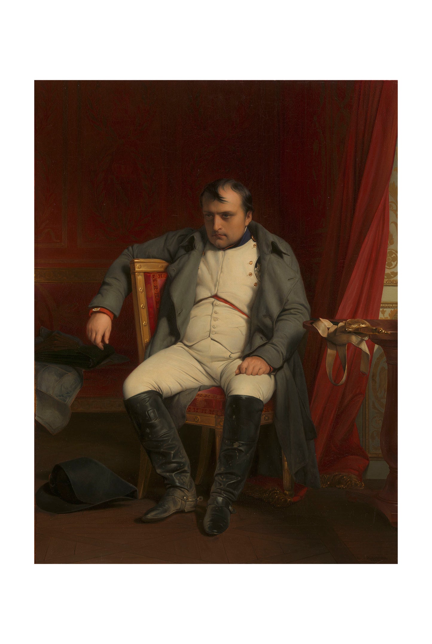 Póster Napoleón en Fontainebleau - Paul Delaroche Arte de Pared Histórico del Imperio Francés