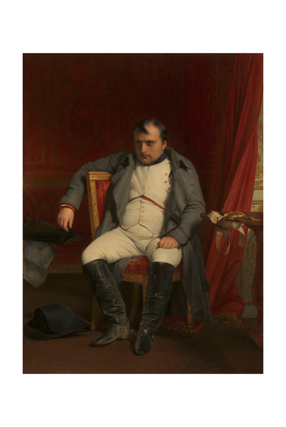 Póster Napoleón en Fontainebleau - Paul Delaroche Arte de Pared Histórico del Imperio Francés