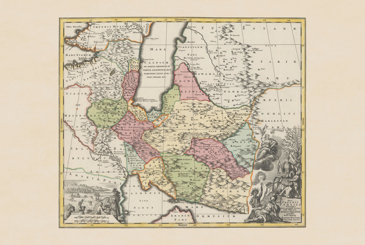 Persia Map Poster - Antique Map of the Persian Empire & Iran, 18th Century Wall Art