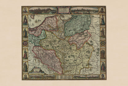 Poland & Silesia Historical Map Poster - 1630 Map of Poland and Polish-Lithuanian Commonwealth