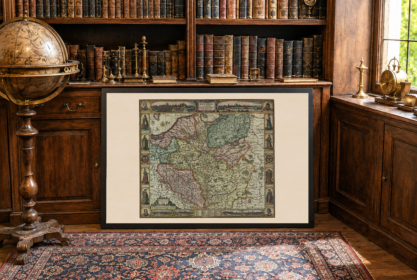 Poland & Silesia Historical Map Poster - 1630 Map of Poland and Polish-Lithuanian Commonwealth