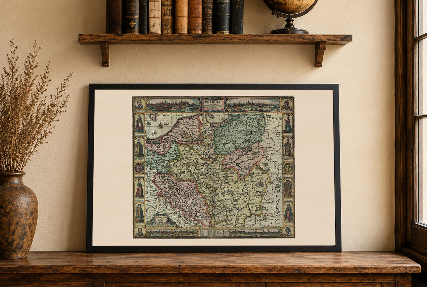 Poland & Silesia Historical Map Poster - 1630 Map of Poland and Polish-Lithuanian Commonwealth