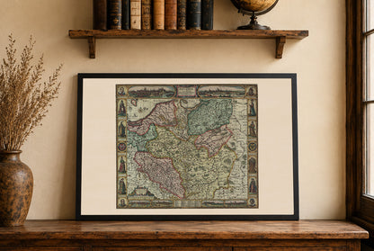 Poland & Silesia Historical Map Poster - 1630 Map of Poland and Polish-Lithuanian Commonwealth