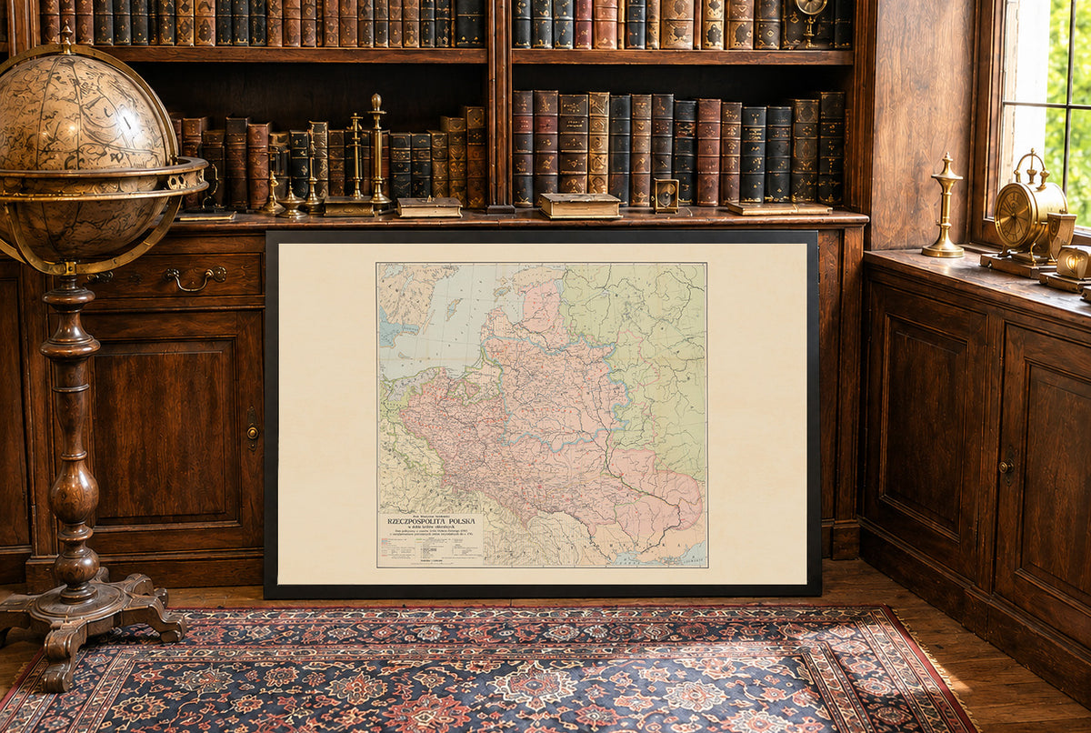République des Deux Nations 1582–1770 – Étienne Báthory – Semkowicz – Affiche Carte Historique