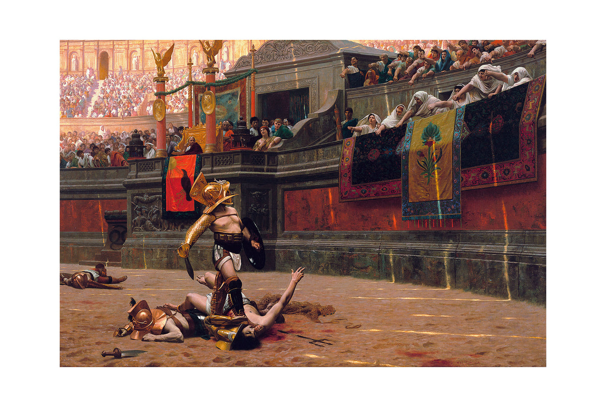 Pollice Verso 1872 - Jean-Léon Gérôme - Roman Gladiators in the Colosseum Historical Painting Poster
