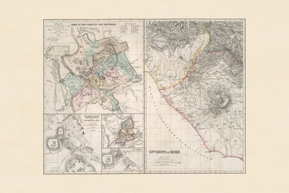 Rome à l’Époque des Empereurs 1874 – Affiche Carte Historique