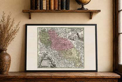 Silesia Historical Map Poster - Upper & Lower Silesia 18th Century Wall Art