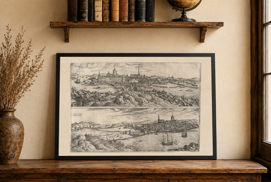 Stampa mappa di Stoccolma 1588 - Braun & Hogenberg ‘Civitates Orbis Terrarum’