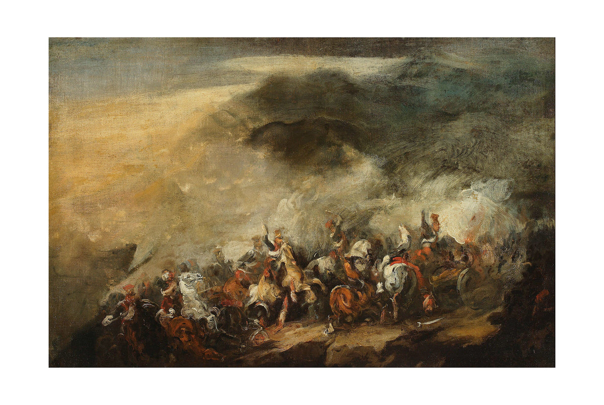 La Bataille de Somosierra 1837 - Piotr Michałowski - Charge de la Cavalerie Polonaise - Affiche Peinture Historique