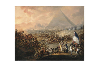 Bitwa pod Piramidami 1798–1799 - François-Louis-Joseph Watteau - Napoleon i Kampania Egipska - Historyczny Plakat z Obrazem