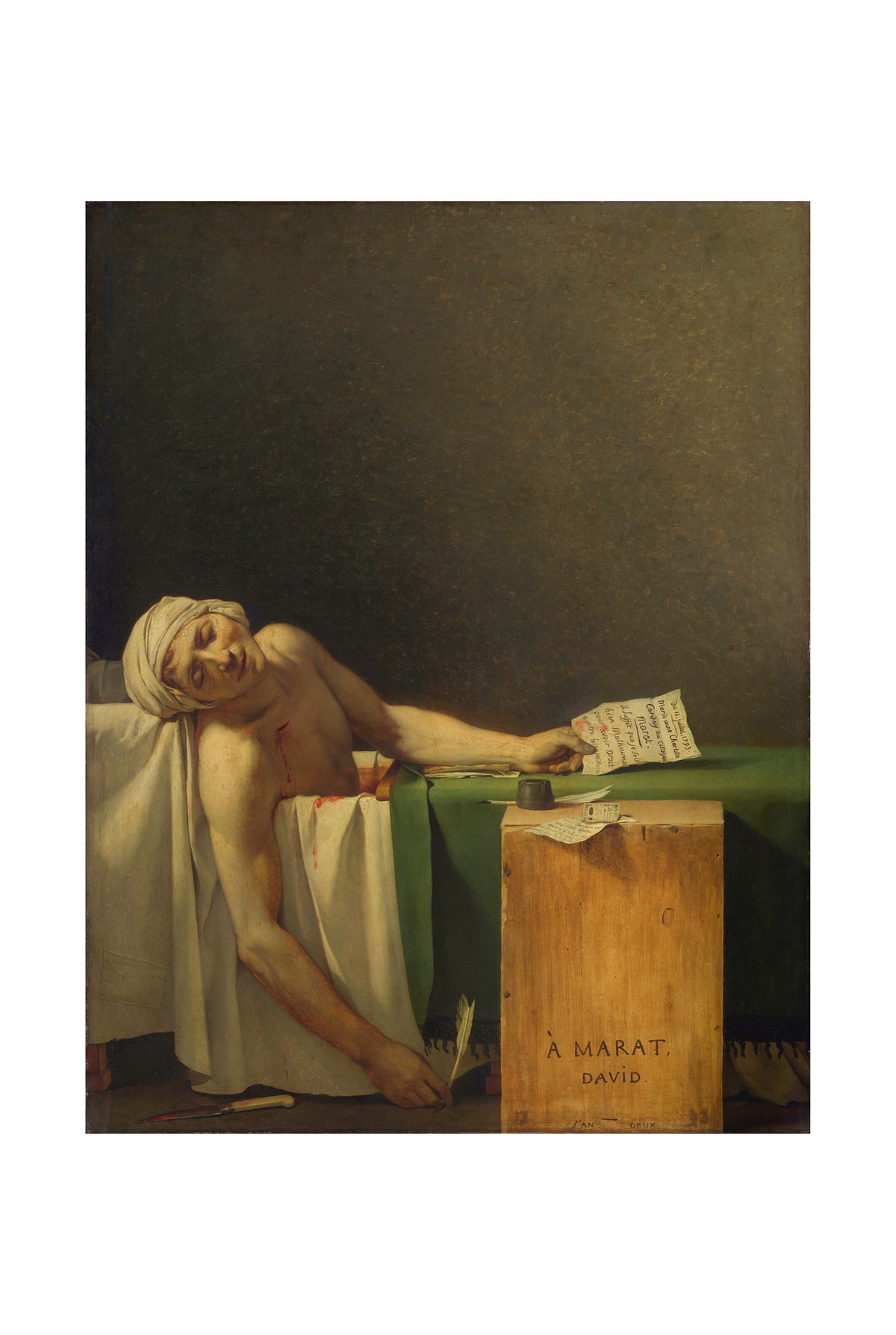 Śmierć Marata 1793 - Jacques-Louis David - Rewolucja Francuska - Historyczny Plakat z Obrazem