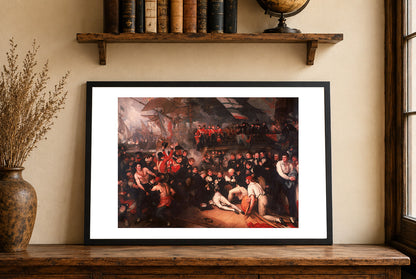 La Mort de Nelson 1806 - Benjamin West - Bataille de Trafalgar - Affiche Peinture Historique