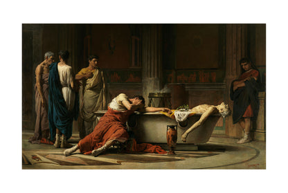 The Death of Seneca 1871 - Manuel Domínguez Sánchez - Ancient Rome Historical Painting Poster
