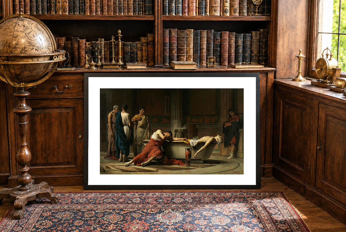 The Death of Seneca 1871 - Manuel Domínguez Sánchez - Ancient Rome Historical Painting Poster