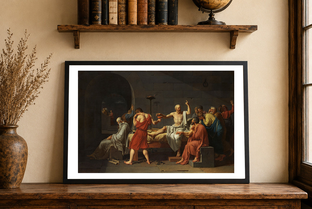 La Mort de Socrate 1787 - Jacques-Louis David - Grèce Antique - Affiche Peinture Néoclassique