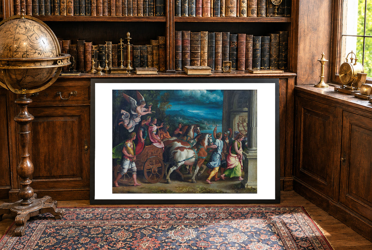The Triumph of Titus and Vespasian - Giulio Romano - Roman Empire Historical Painting Poster