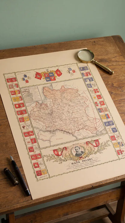 Poster Carte de la Pologne sous le Règne de Jan III Sobieski - Décoration Murale Vintage du XVIIe Siècle
