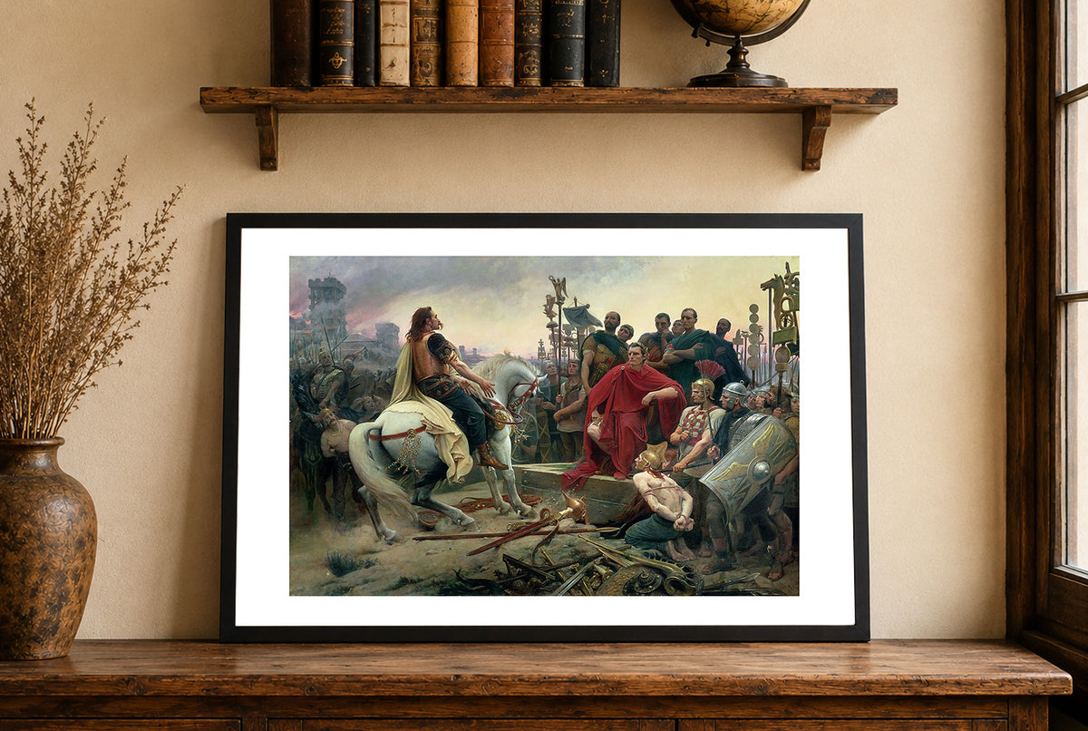 Vercingetorix Throws Down His Arms at the Feet of Caesar 1899 - Lionel Royer - Ancient Rome Historical Painting Poster
