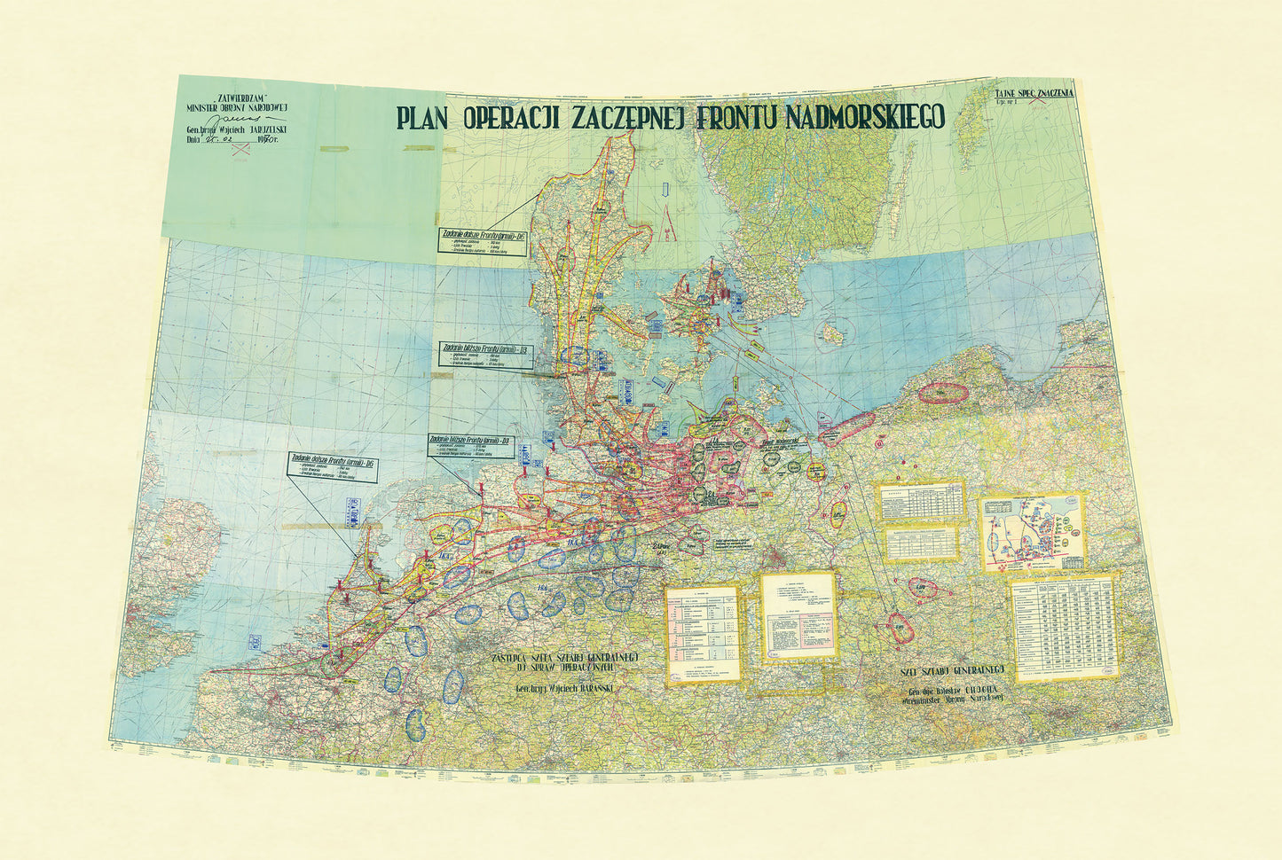 Warsaw Pact Offensive Plan Map Poster (1970) - Secret Cold War Military Wall Art