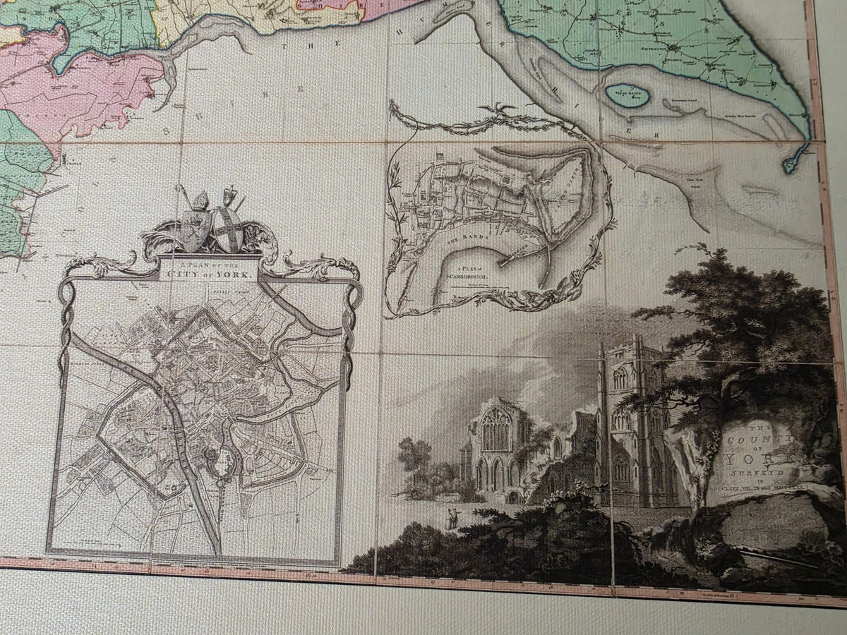 Poster mappa della contea di Yorkshire (1772) - Arte da parete vintage dell'Inghilterra di Thomas Jefferys