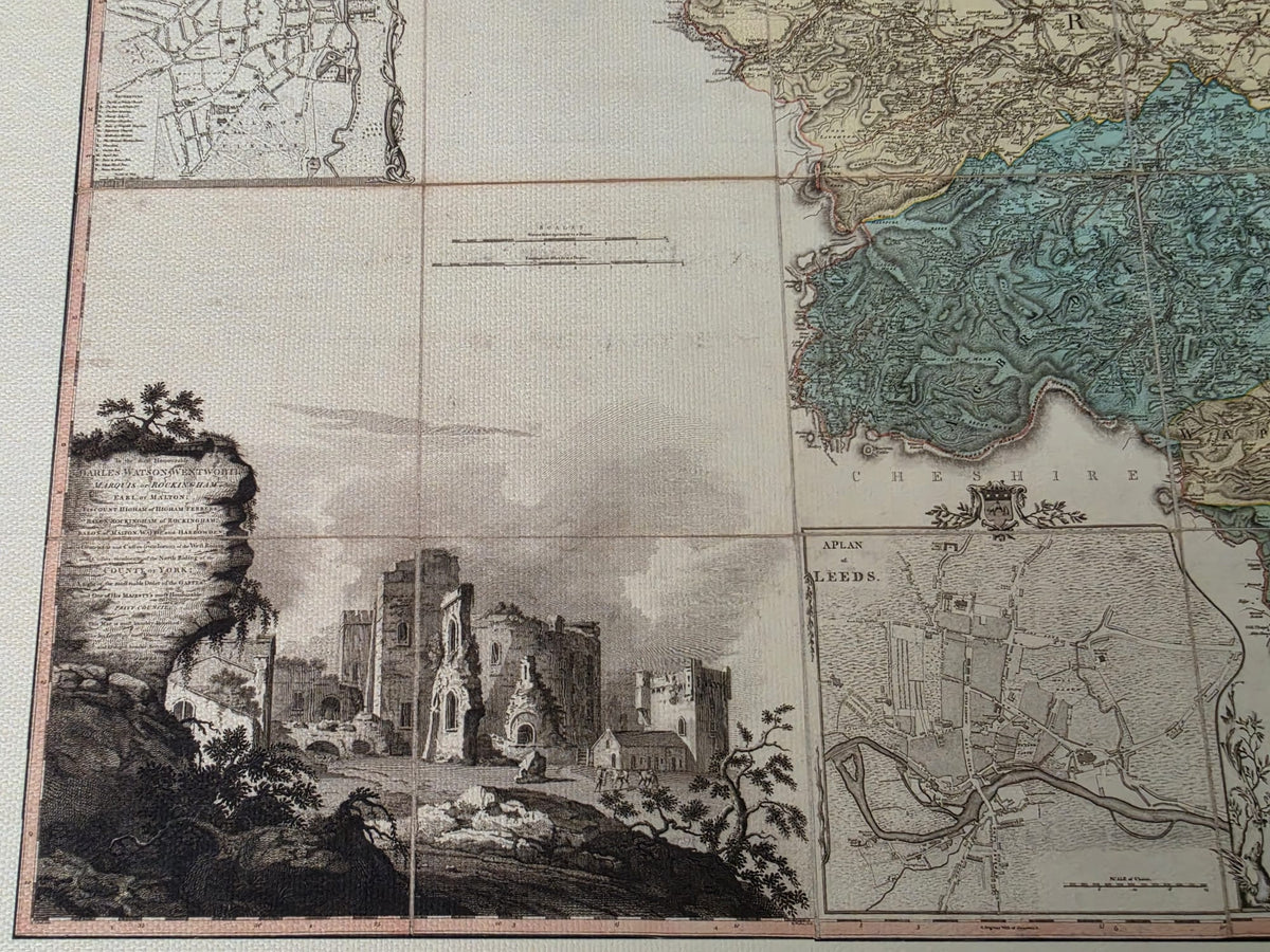 Poster mappa della contea di Yorkshire (1772) - Arte da parete vintage dell'Inghilterra di Thomas Jefferys
