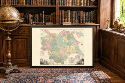 Yorkshire County Map Poster (1772) - Thomas Jefferys Vintage England Wall Art