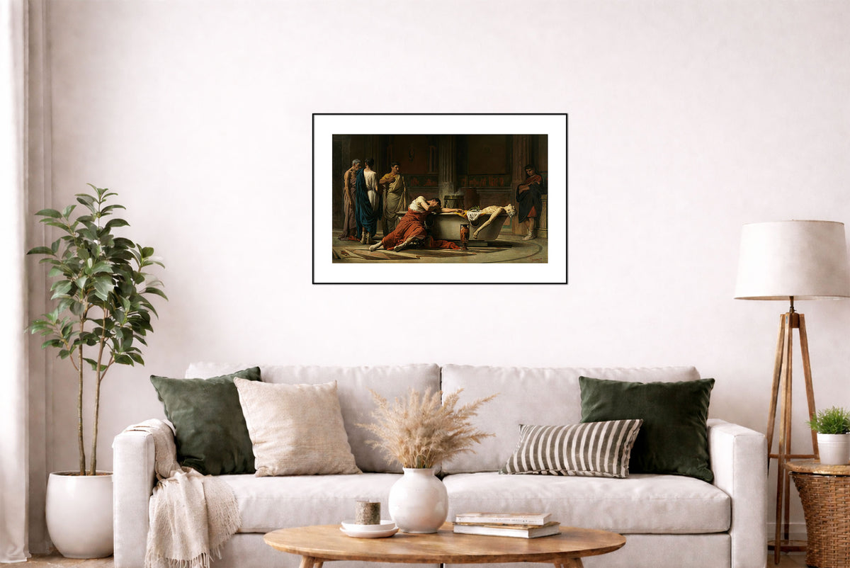 The Death of Seneca 1871 - Manuel Domínguez Sánchez - Ancient Rome Historical Painting Poster