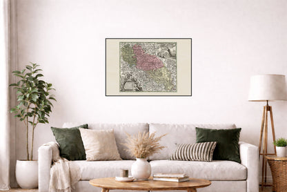 Silesia Historical Map Poster - Upper & Lower Silesia 18th Century Wall Art