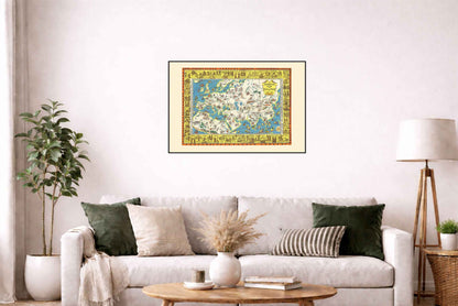 Medieval Map of East and West - Alice York & Edy Legrand - Historical Map Poster